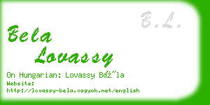 bela lovassy business card